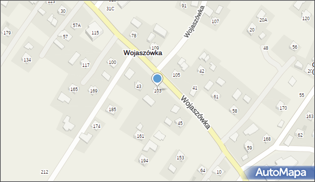 Wojaszówka, Wojaszówka, 103, mapa Wojaszówka