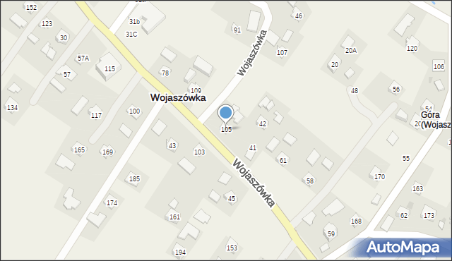 Wojaszówka, Wojaszówka, 105, mapa Wojaszówka