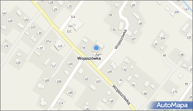 Wojaszówka, Wojaszówka, 109, mapa Wojaszówka