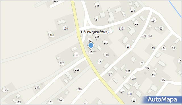 Wojaszówka, Wojaszówka, 15, mapa Wojaszówka