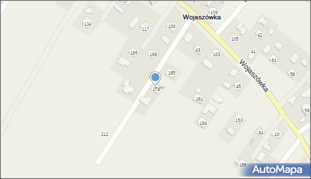 Wojaszówka, Wojaszówka, 174, mapa Wojaszówka