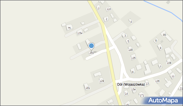 Wojaszówka, Wojaszówka, 201, mapa Wojaszówka