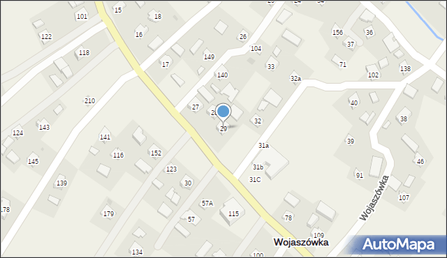 Wojaszówka, Wojaszówka, 29, mapa Wojaszówka