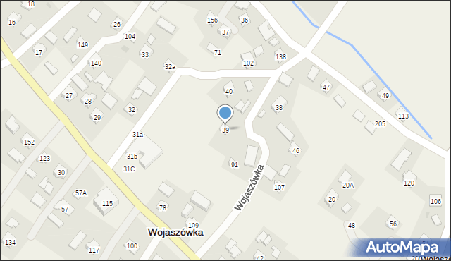 Wojaszówka, Wojaszówka, 39, mapa Wojaszówka