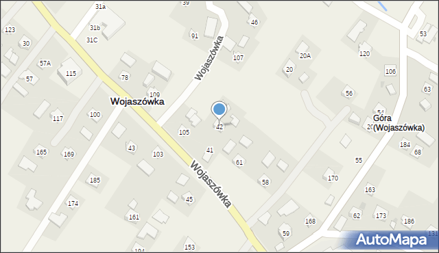 Wojaszówka, Wojaszówka, 42, mapa Wojaszówka