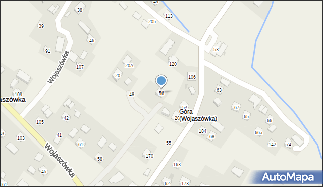 Wojaszówka, Wojaszówka, 56, mapa Wojaszówka