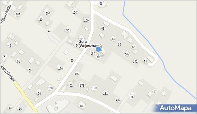 Wojaszówka, Wojaszówka, 68, mapa Wojaszówka