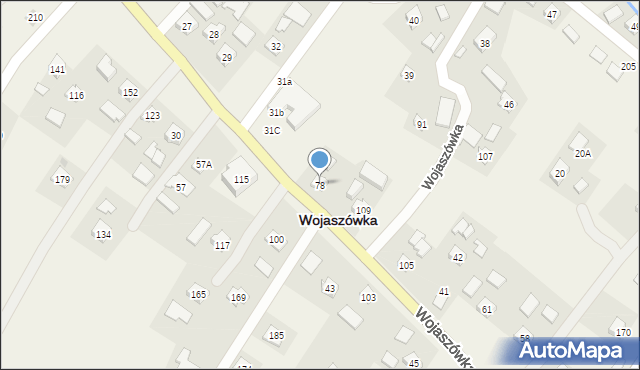 Wojaszówka, Wojaszówka, 78, mapa Wojaszówka