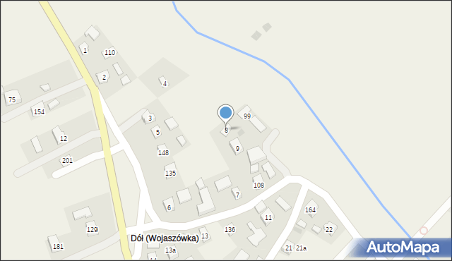 Wojaszówka, Wojaszówka, 8, mapa Wojaszówka