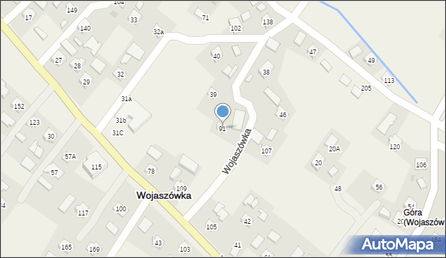 Wojaszówka, Wojaszówka, 91, mapa Wojaszówka