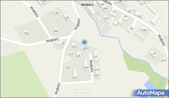 Wojbórz, Wojbórz, 217, mapa Wojbórz