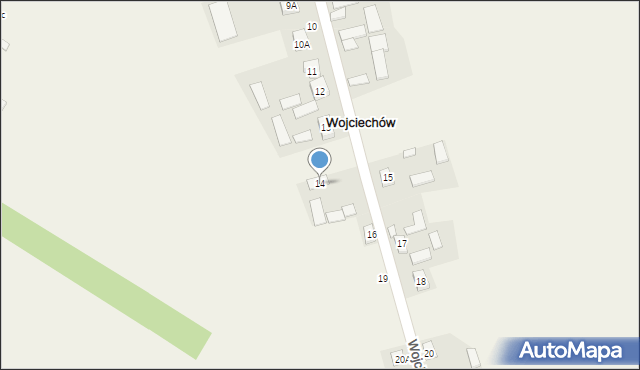 Wojciechów, Wojciechów, 14, mapa Wojciechów