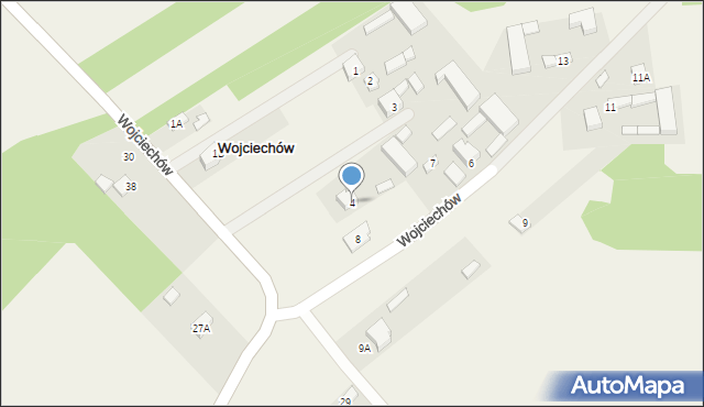 Wojciechów, Wojciechów, 4, mapa Wojciechów