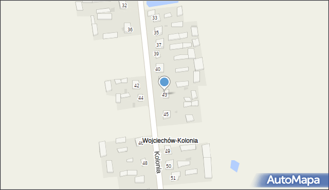 Wojciechów-Kolonia, Wojciechów-Kolonia, 43, mapa Wojciechów-Kolonia