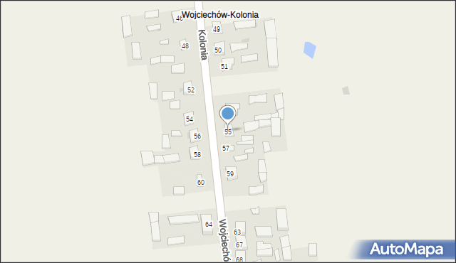 Wojciechów-Kolonia, Wojciechów-Kolonia, 55, mapa Wojciechów-Kolonia