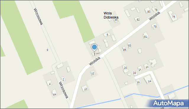 Wojciechowice, Wolska, 3, mapa Wojciechowice