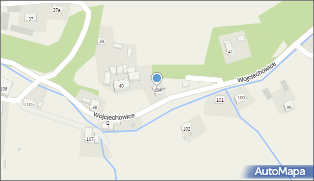 Wojciechowice, Wojciechowice, 40A, mapa Wojciechowice