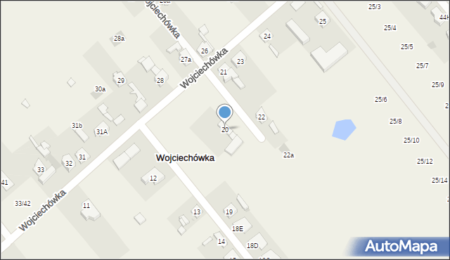 Wojciechówka, Wojciechówka, 20, mapa Wojciechówka