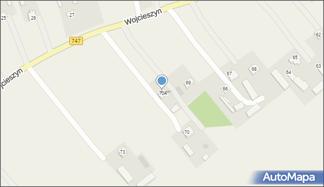 Wojcieszyn, Wojcieszyn, 70A, mapa Wojcieszyn