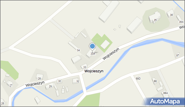 Wojcieszyn, Wojcieszyn, 33A, mapa Wojcieszyn