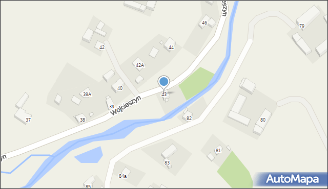 Wojcieszyn, Wojcieszyn, 43, mapa Wojcieszyn