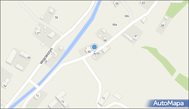 Wojcieszyn, Wojcieszyn, 70, mapa Wojcieszyn
