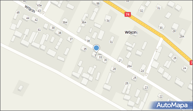 Wójcin, Wójcin, 34A, mapa Wójcin