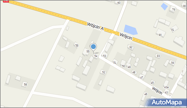 Wójcin, Wójcin, 54a, mapa Wójcin