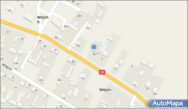 Wójcin A, Wójcin A, 34, mapa Wójcin A