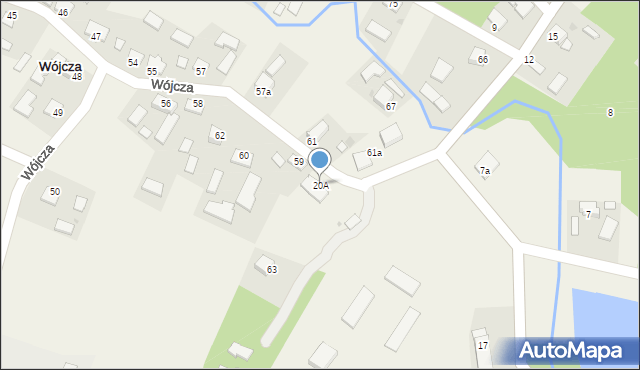 Wójcza, Wójcza, 20A, mapa Wójcza