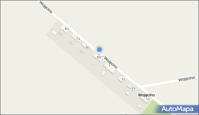 Wojęcino, Wojęcino, 5/1, mapa Wojęcino