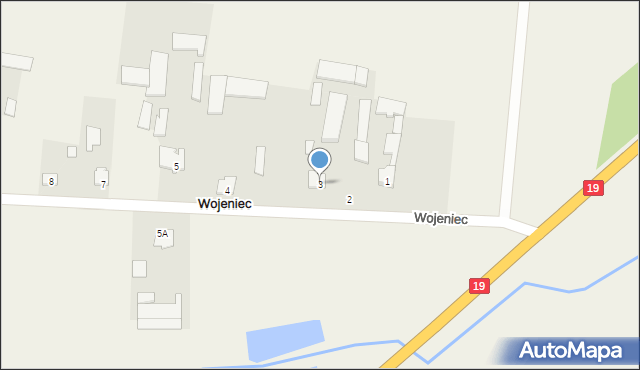 Wojeniec, Wojeniec, 3, mapa Wojeniec