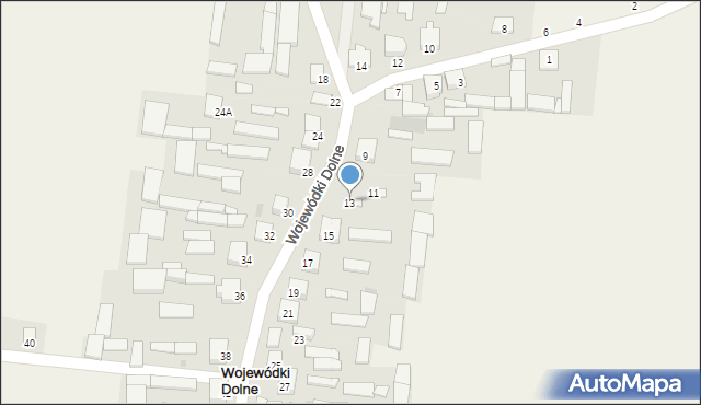 Wojewódki Dolne, Wojewódki Dolne, 13, mapa Wojewódki Dolne