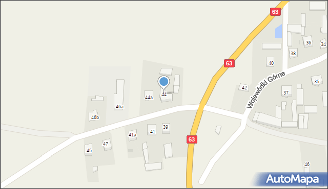 Wojewódki Górne, Wojewódki Górne, 44, mapa Wojewódki Górne