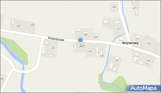 Wojnarowa, Wojnarowa, 134, mapa Wojnarowa