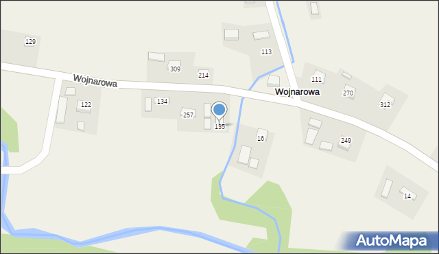 Wojnarowa, Wojnarowa, 135, mapa Wojnarowa