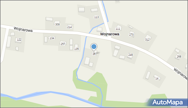 Wojnarowa, Wojnarowa, 16, mapa Wojnarowa