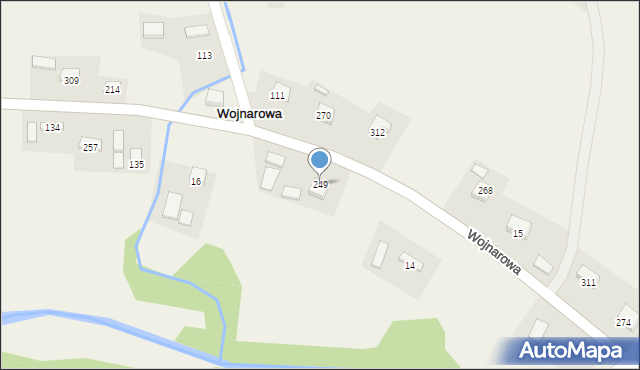 Wojnarowa, Wojnarowa, 249, mapa Wojnarowa