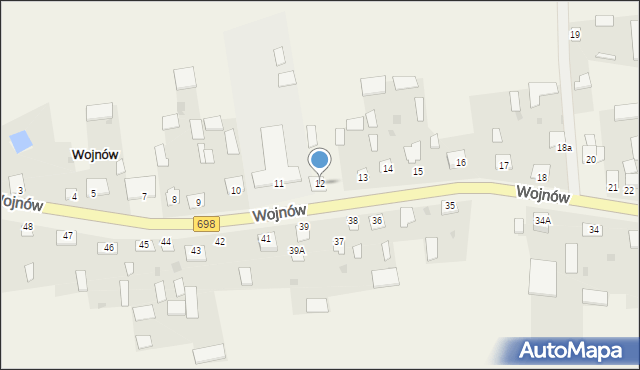 Wojnów, Wojnów, 12, mapa Wojnów