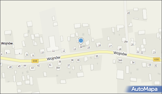 Wojnów, Wojnów, 14, mapa Wojnów