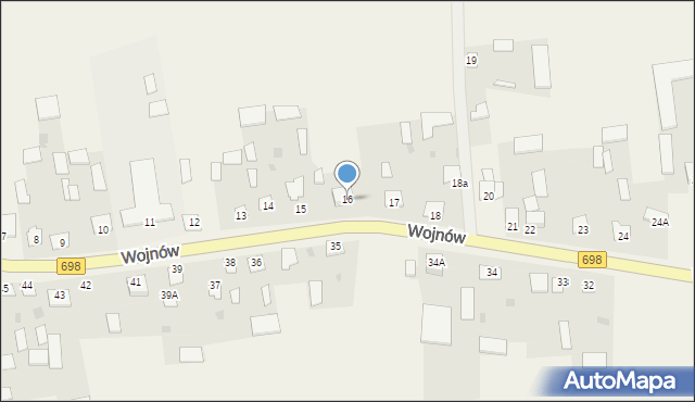 Wojnów, Wojnów, 16, mapa Wojnów