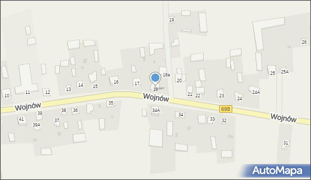 Wojnów, Wojnów, 18, mapa Wojnów