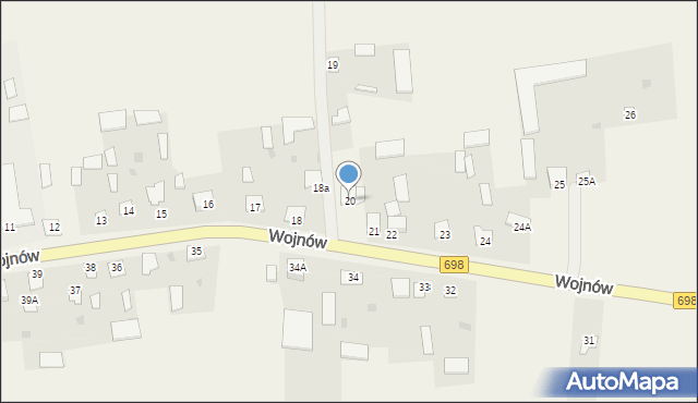 Wojnów, Wojnów, 20, mapa Wojnów