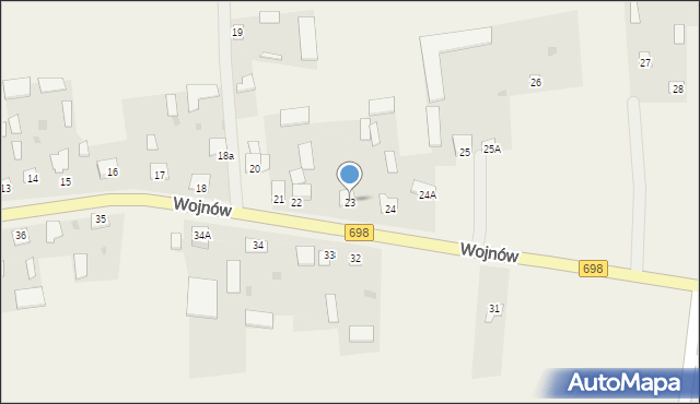 Wojnów, Wojnów, 23, mapa Wojnów