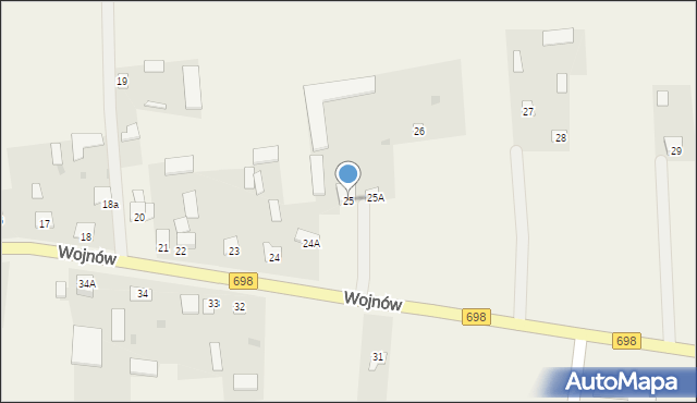 Wojnów, Wojnów, 25, mapa Wojnów