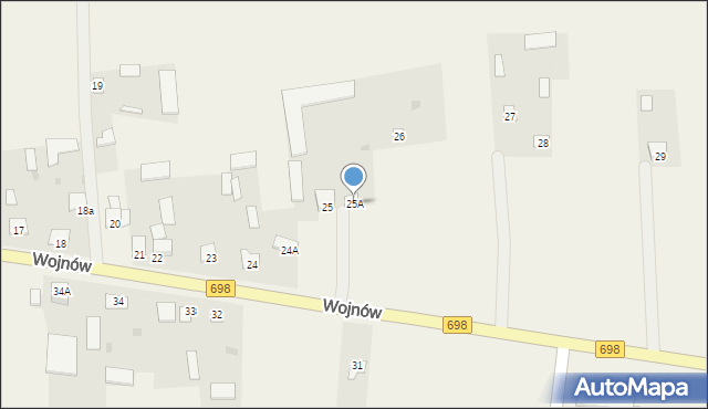 Wojnów, Wojnów, 25A, mapa Wojnów