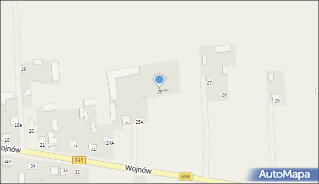 Wojnów, Wojnów, 26, mapa Wojnów