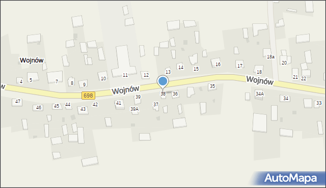 Wojnów, Wojnów, 38, mapa Wojnów