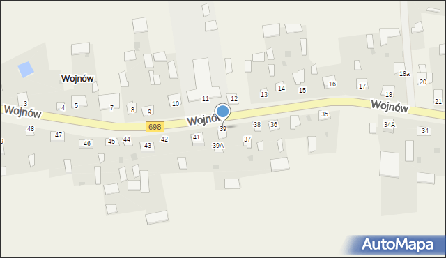 Wojnów, Wojnów, 39, mapa Wojnów