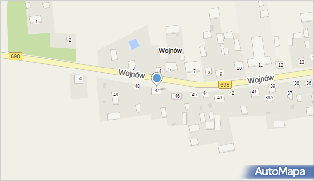 Wojnów, Wojnów, 47, mapa Wojnów